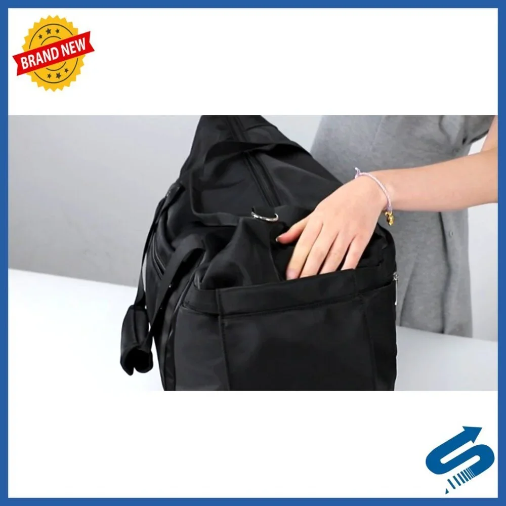 40L Waterproof Duffel Bag with Shoe Compartment, Wet Pocket, Trolley Sleeve - Picture 7 of 7
